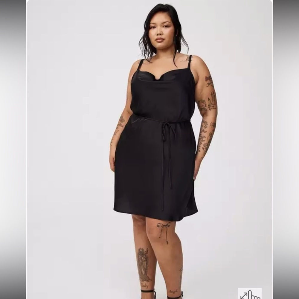 Torrid Mini Satin Tie Back Slip Dress